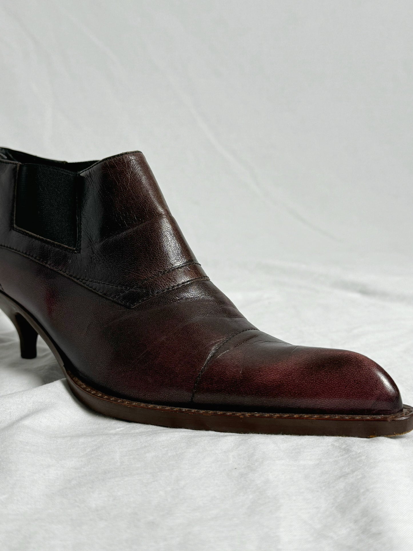 MIU MIU KITTEN HEEL CHELSEA BOOTS