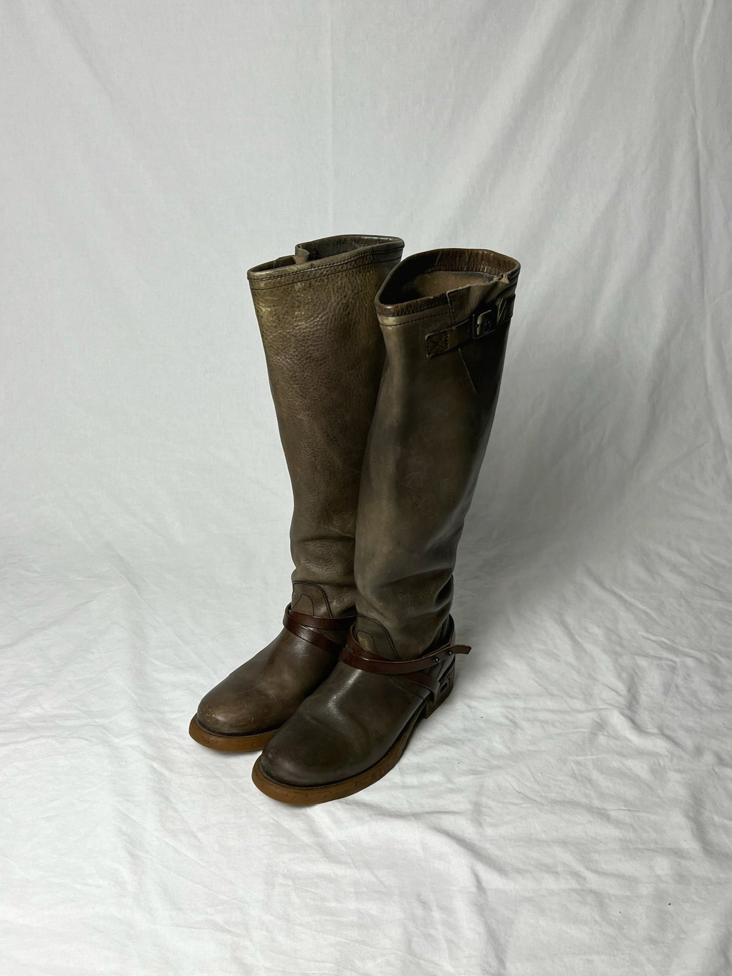 DIRK BIKKEMBERGS KNEE HIGH BUCKLE BOOTS