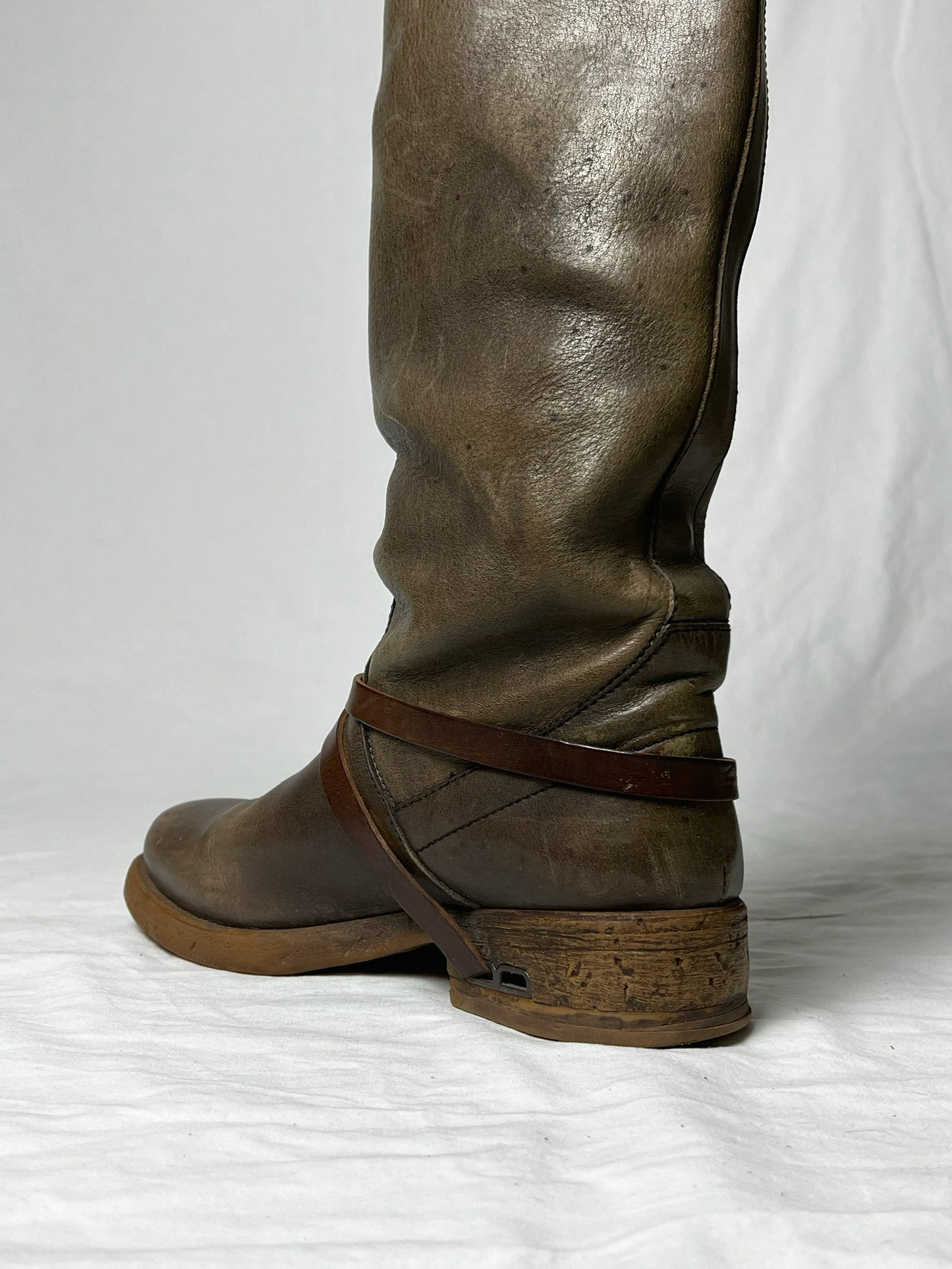 DIRK BIKKEMBERGS KNEE HIGH BUCKLE BOOTS