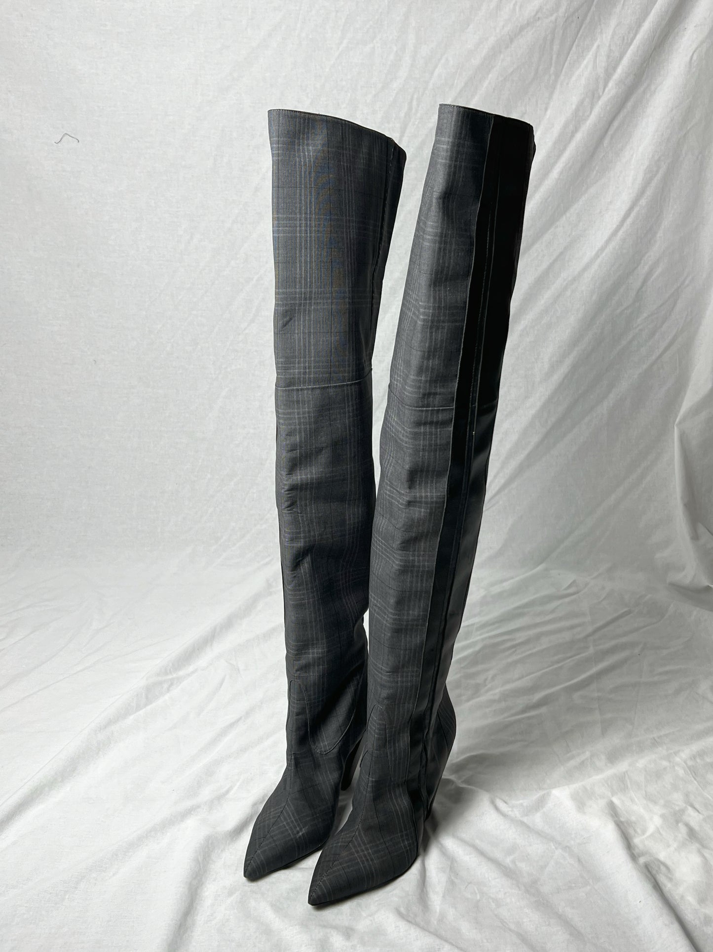 AF VANDEVORST CHECK KNEE HIGH BOOTS
