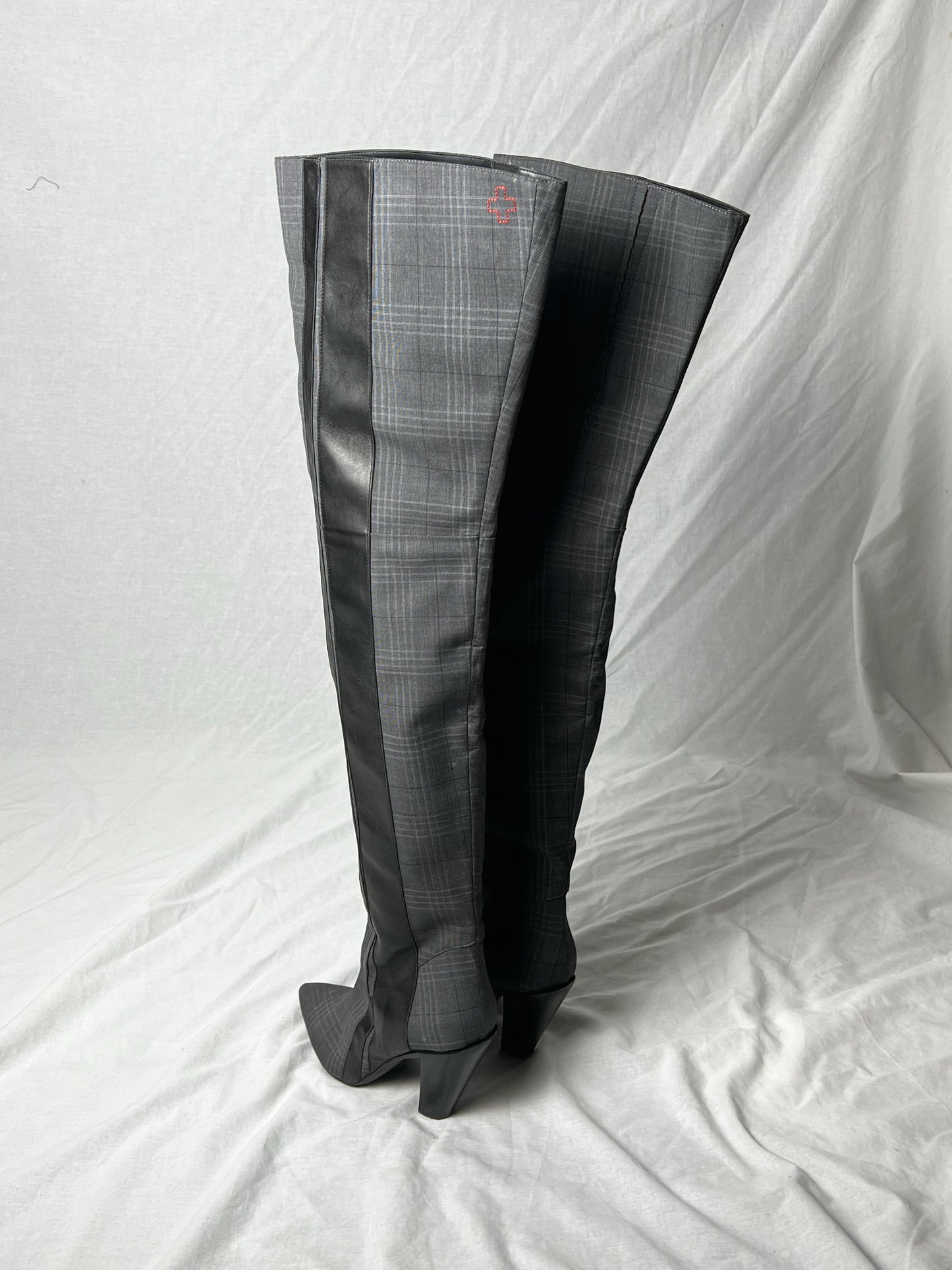 AF VANDEVORST CHECK KNEE HIGH BOOTS