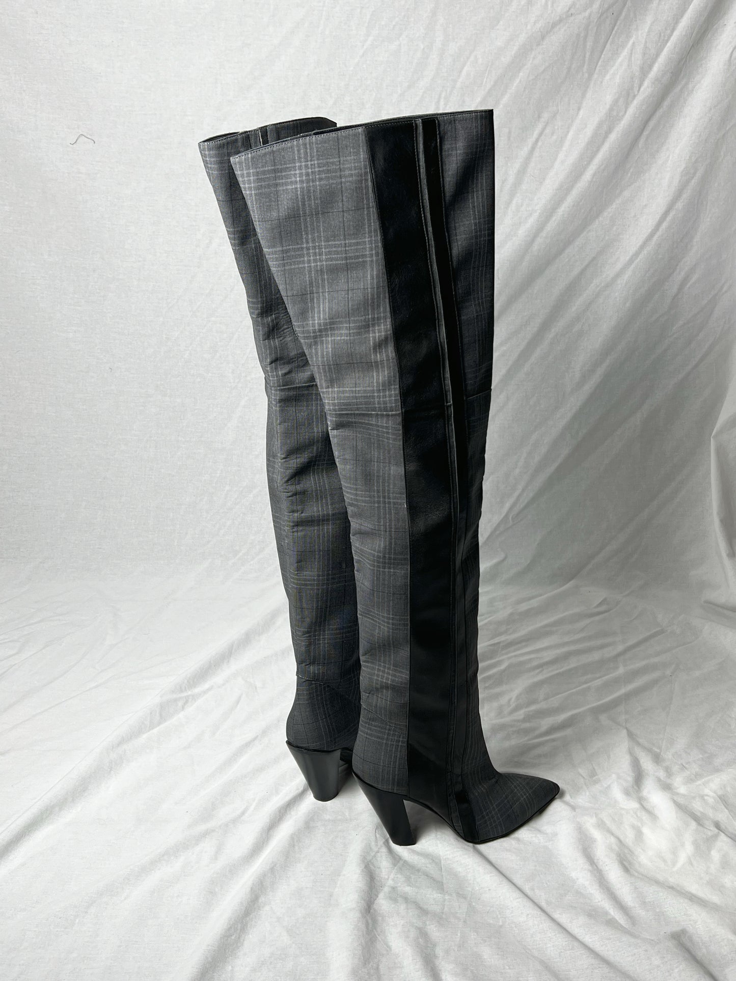 AF VANDEVORST CHECK KNEE HIGH BOOTS