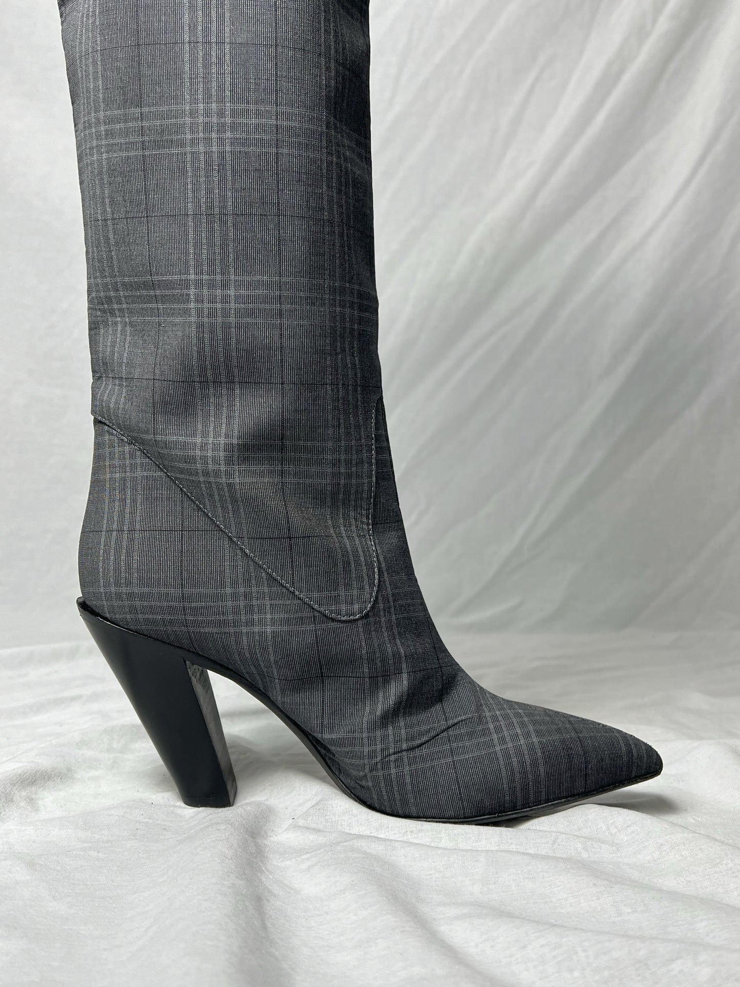 AF VANDEVORST CHECK KNEE HIGH BOOTS