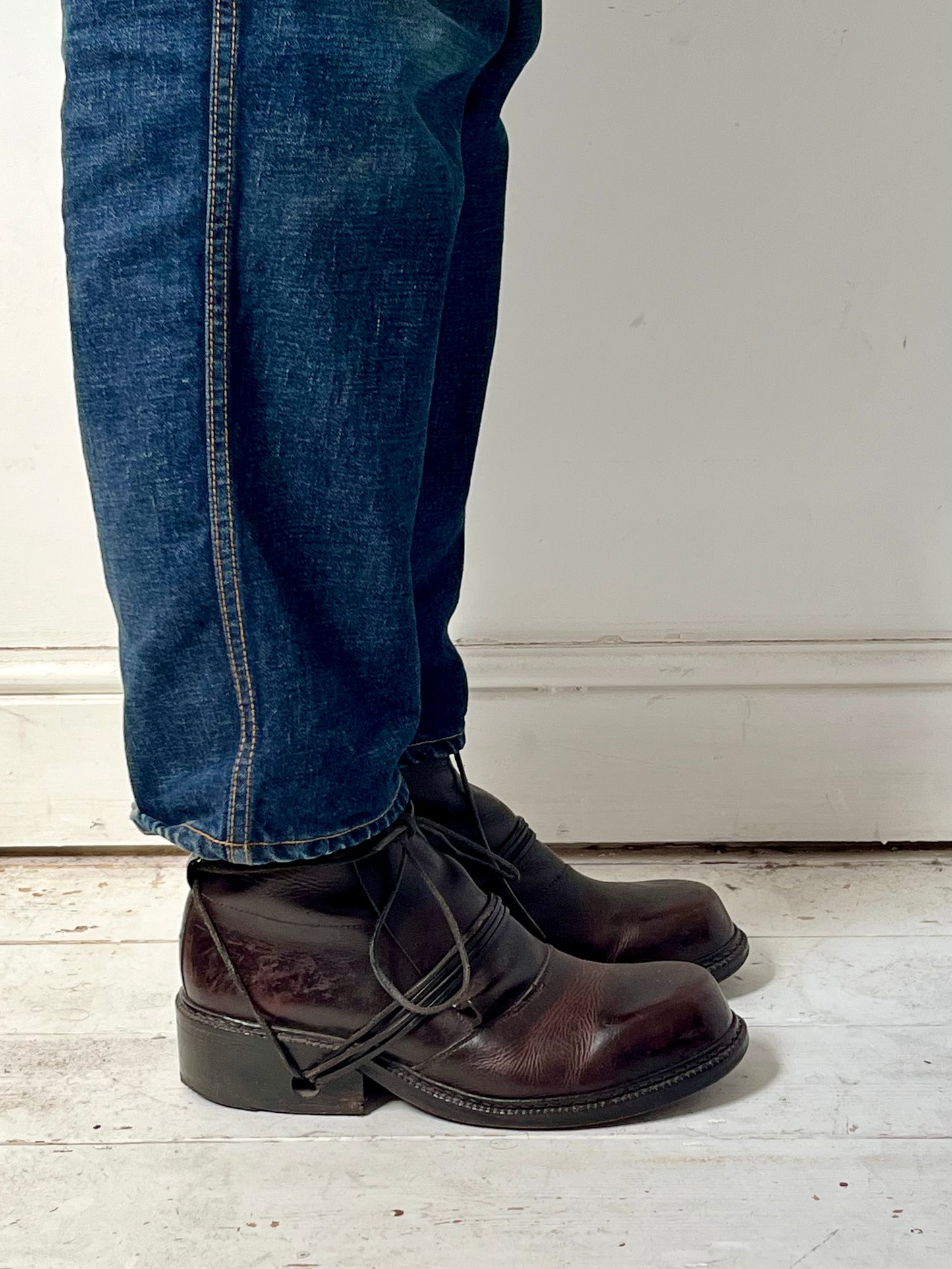 DIRK BIKKEMBERGS LACE THROUGH BOOTS (EU 44)