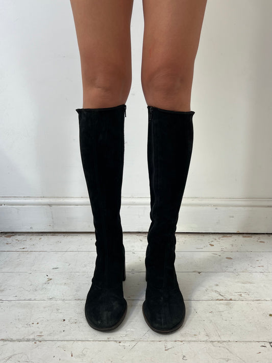 ANN DEMEULEMEESTER SUEDE BOOTS (EU 40)