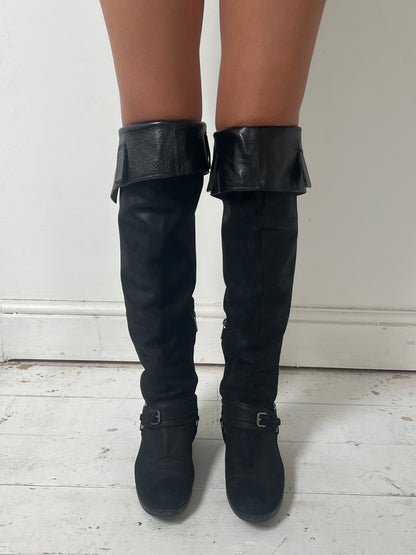DIOR SUEDE RIDING BOOTS (EU 39.5)