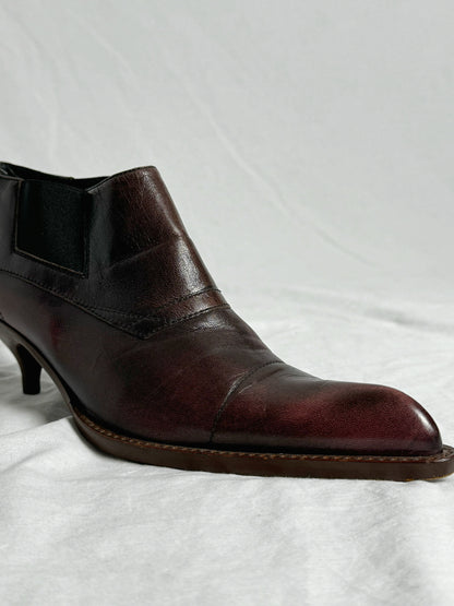 MIU MIU KITTEN HEEL CHELSEA BOOTS