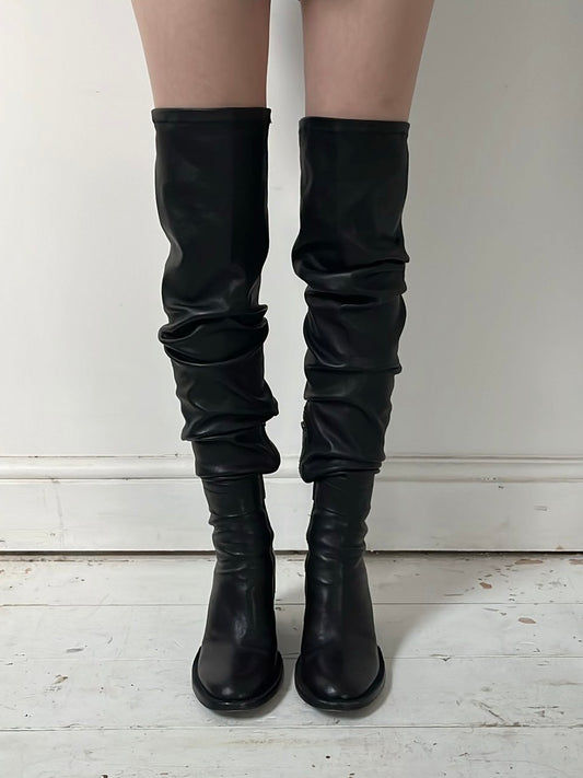 ANN DEMEULEMEESTER KNEE HIGH BOOTS (EU 38, FITS 39)