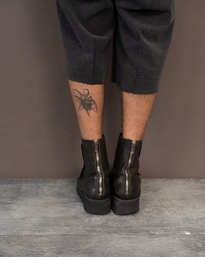 PORTAILLE HORSE LEATHER CROSS STRAP BOOTS (EU 43)