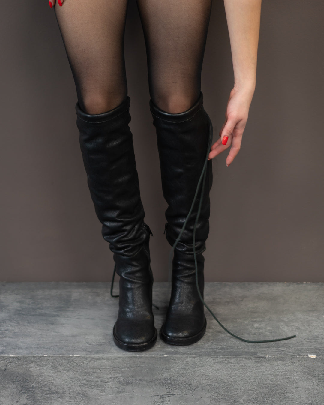 ANN DEMEULEMEESTER KNEE HIGH BOOTS (EU 36, FITS LIKE 37)