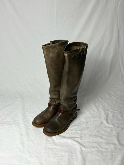 DIRK BIKKEMBERGS KNEE HIGH BUCKLE BOOTS