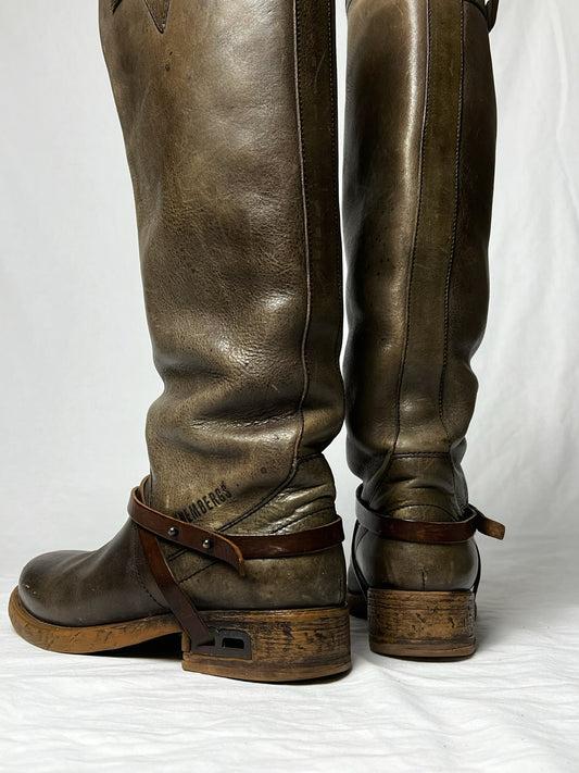 DIRK BIKKEMBERGS KNEE HIGH BUCKLE BOOTS