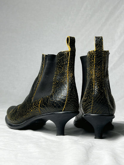 MIU MIU F/W 1999 CRACKED LEATHER CHELSEA BOOTS