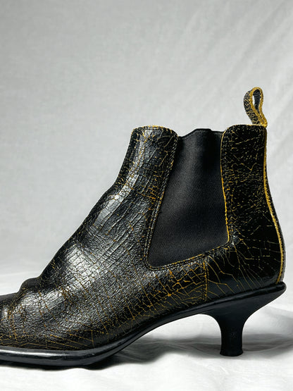 MIU MIU F/W 1999 CRACKED LEATHER CHELSEA BOOTS