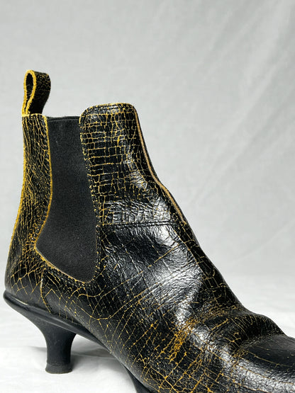 MIU MIU F/W 1999 CRACKED LEATHER CHELSEA BOOTS