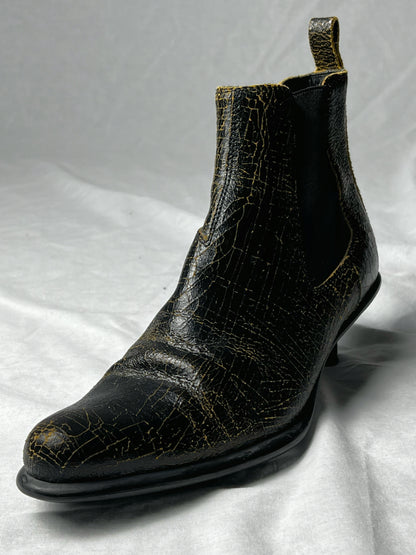 MIU MIU F/W 1999 CRACKED LEATHER CHELSEA BOOTS
