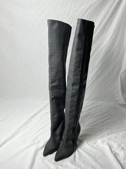 AF VANDEVORST CHECK KNEE HIGH BOOTS