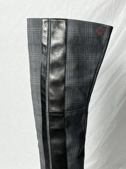AF VANDEVORST CHECK KNEE HIGH BOOTS