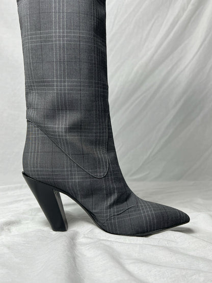 AF VANDEVORST CHECK KNEE HIGH BOOTS