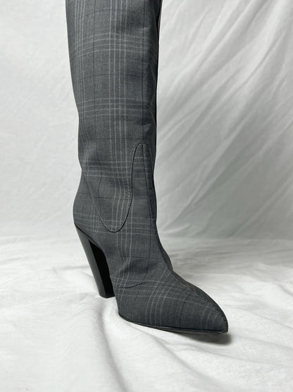 AF VANDEVORST CHECK KNEE HIGH BOOTS