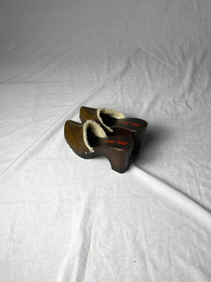 MIU MIU WOODEN CLOG