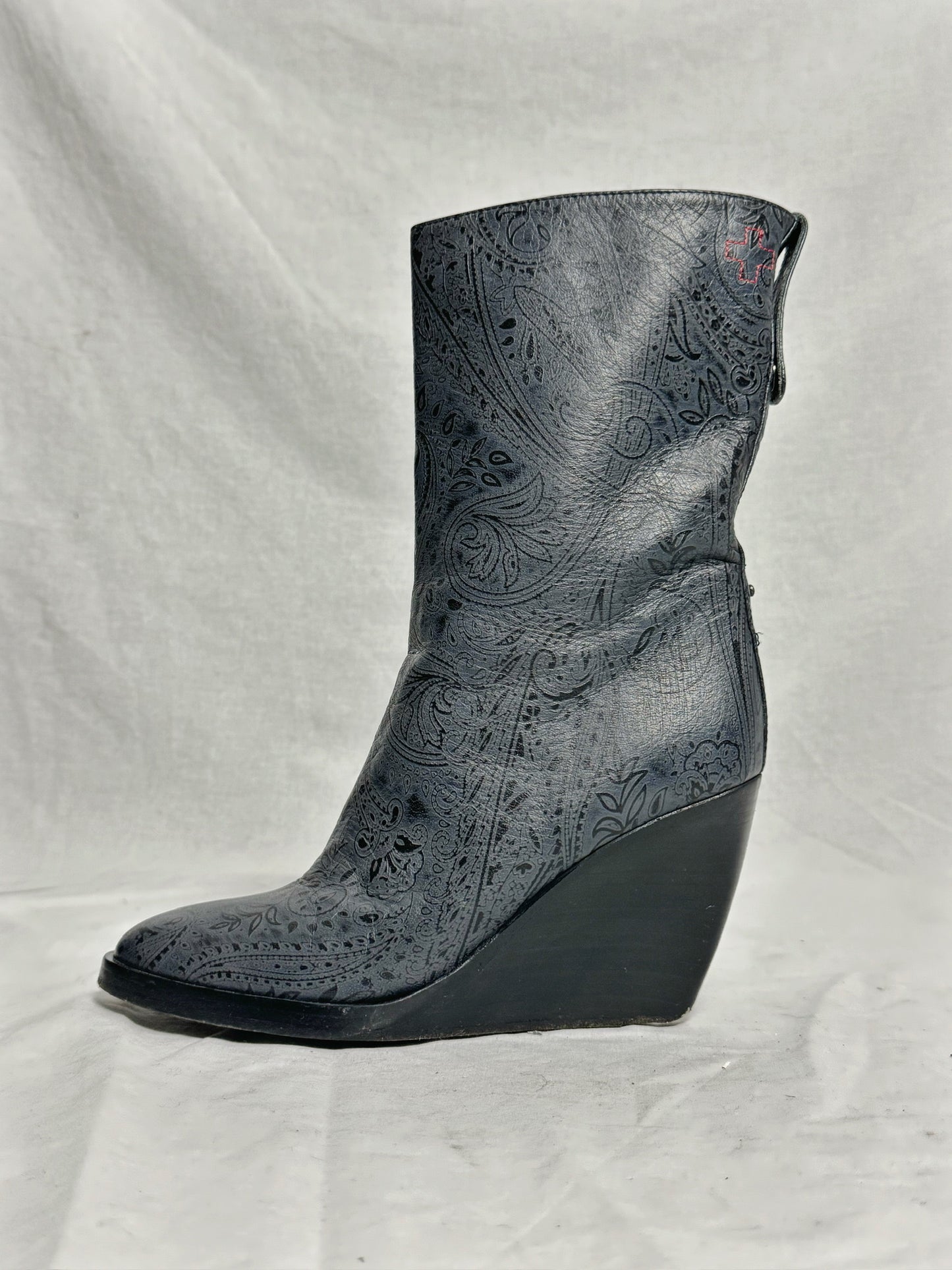 AF VANDEVORST PATTERN WEDGE BOOTS (EU 39)