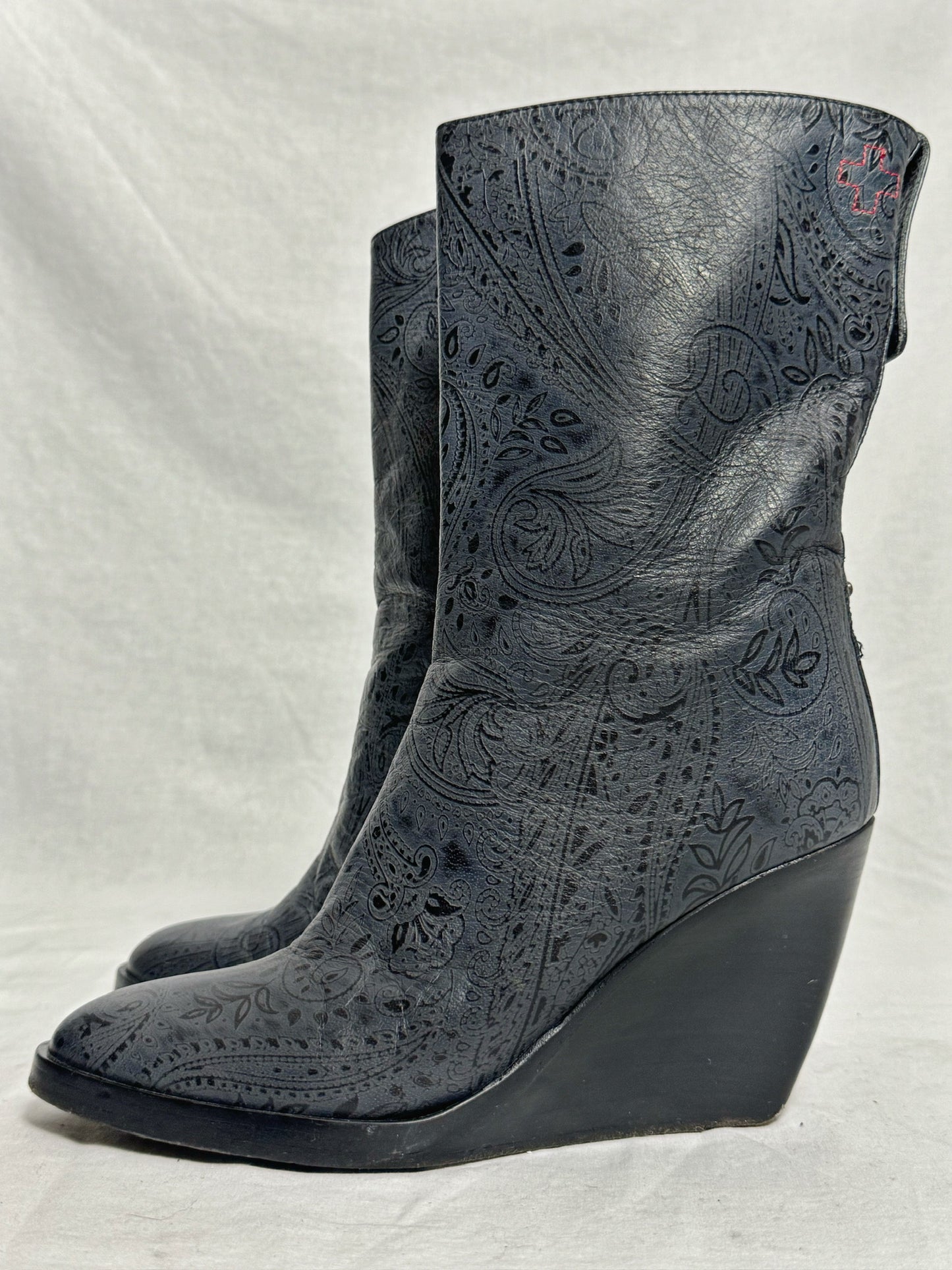 AF VANDEVORST PATTERN WEDGE BOOTS (EU 39)