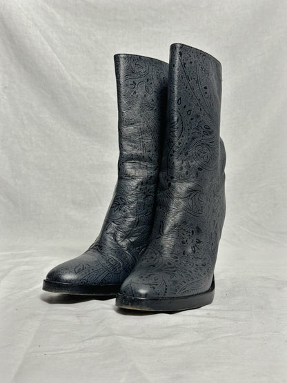AF VANDEVORST PATTERN WEDGE BOOTS (EU 39)