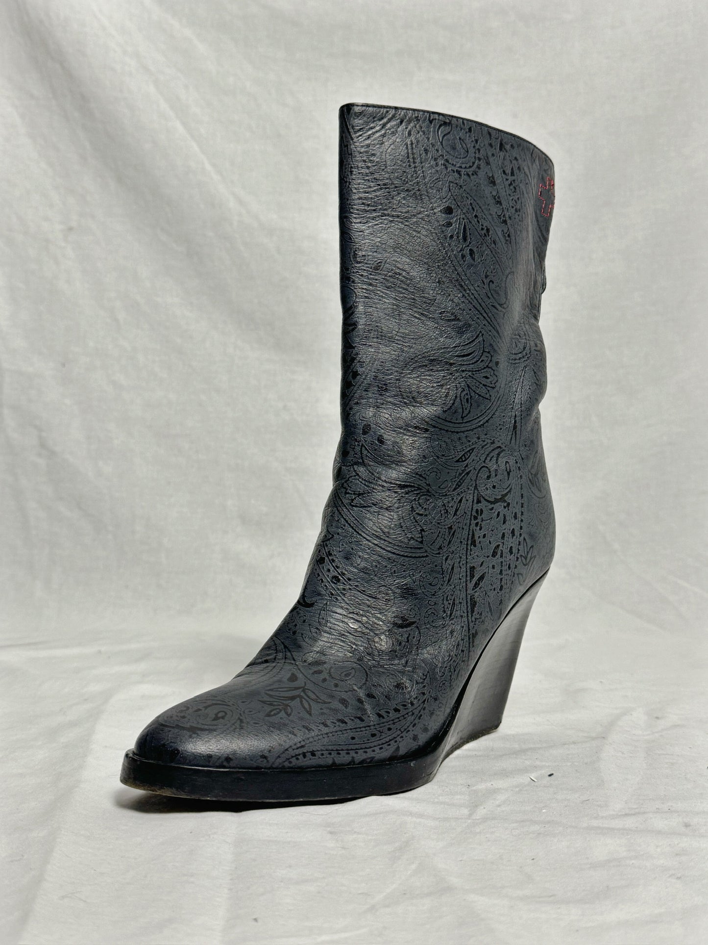 AF VANDEVORST PATTERN WEDGE BOOTS (EU 39)
