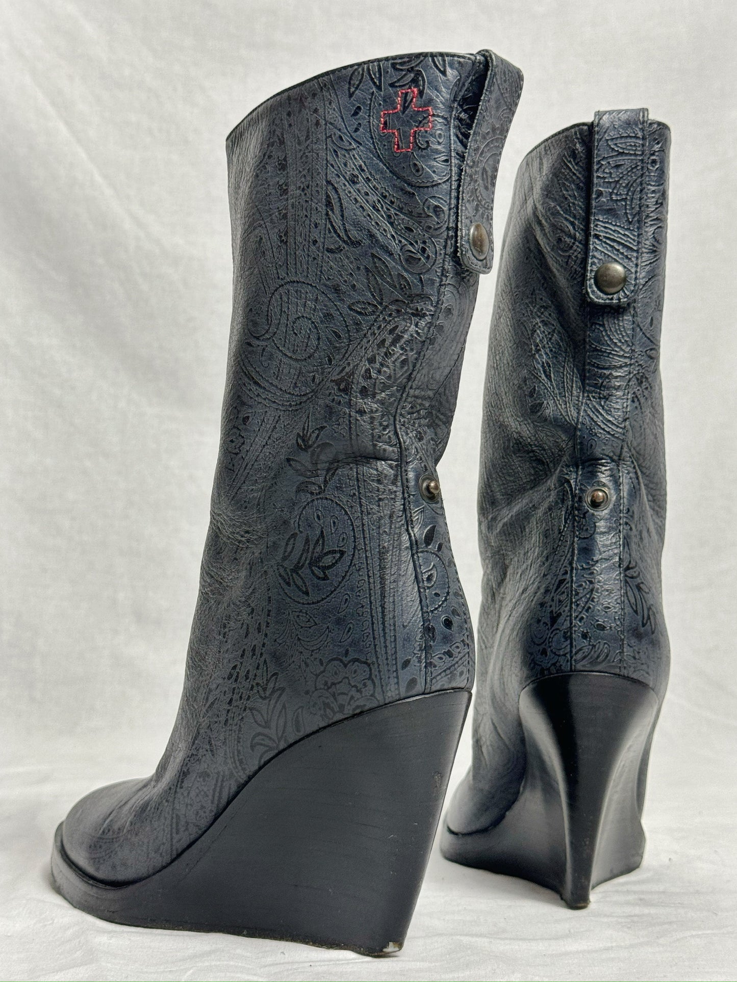 AF VANDEVORST PATTERN WEDGE BOOTS (EU 39)