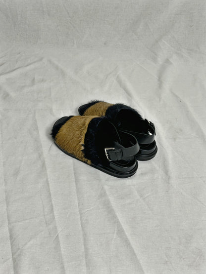 MARNI FUR SANDALS (EU 39.5)