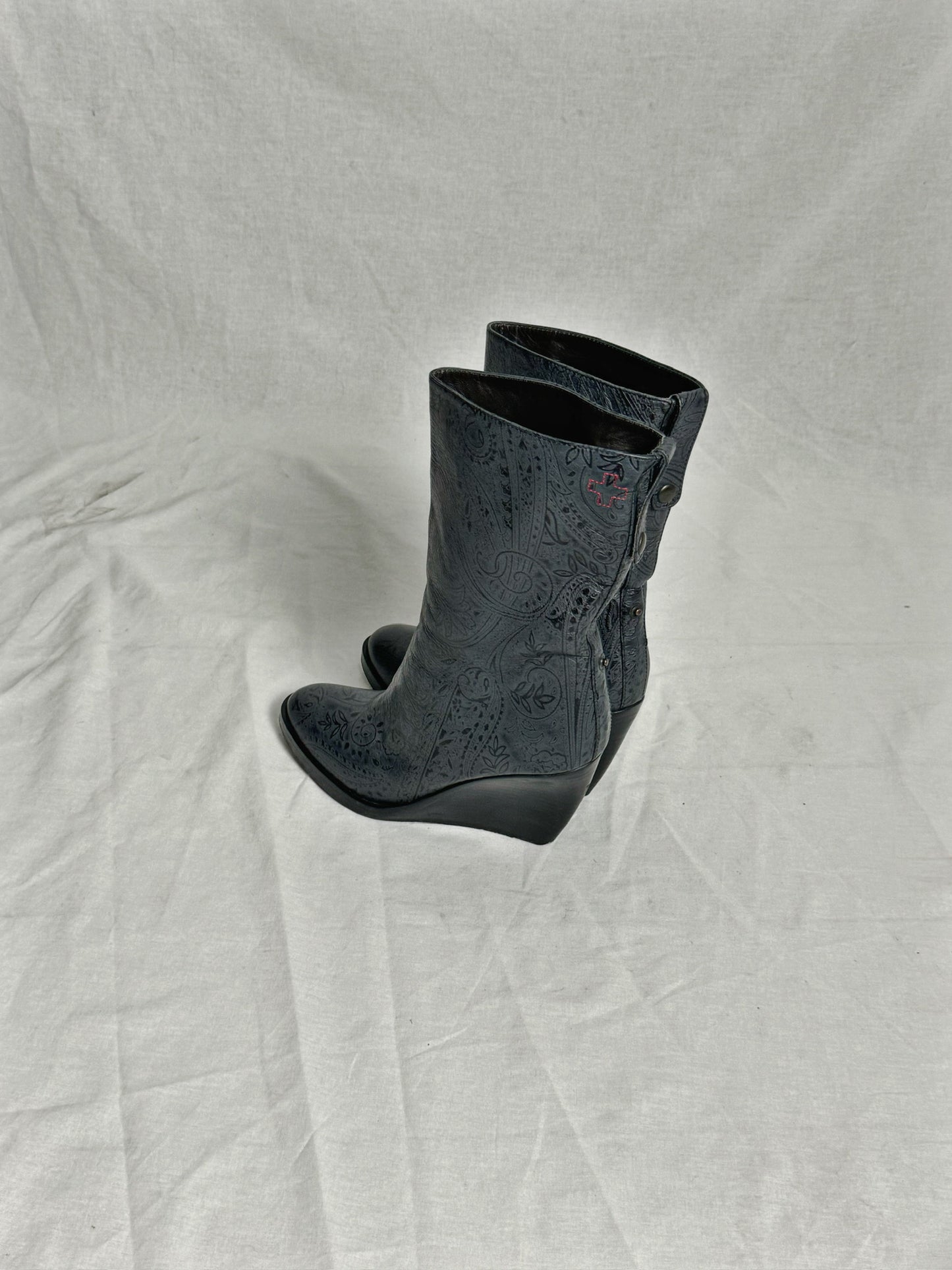 AF VANDEVORST PATTERN WEDGE BOOTS (EU 39)
