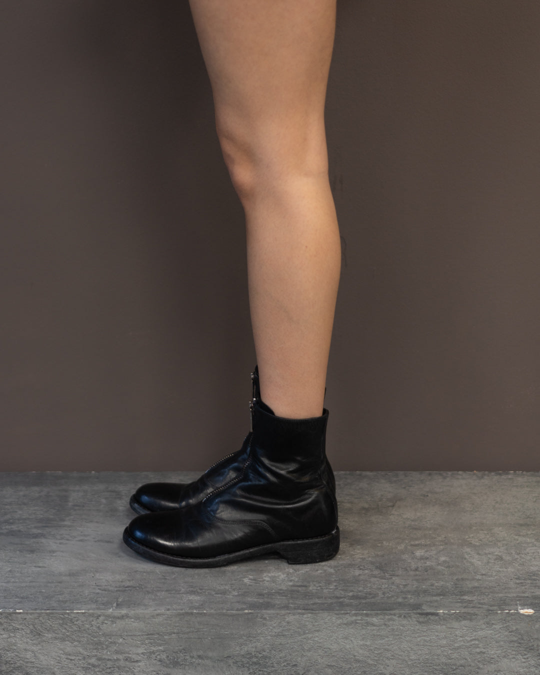 BLACK GUIDI ZIP UP BOOTS (EU 36)