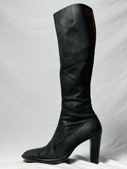 AF VANDEVORST RED STRIPE KNEE HIGH BOOTS