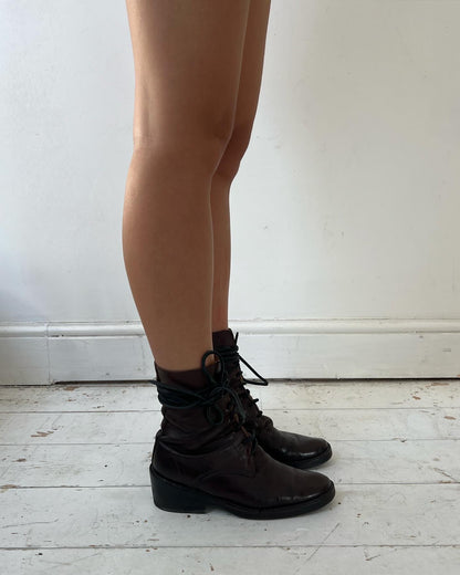 ANN DEMEULEMEESTER LACE UP BOOTS (EU 38)