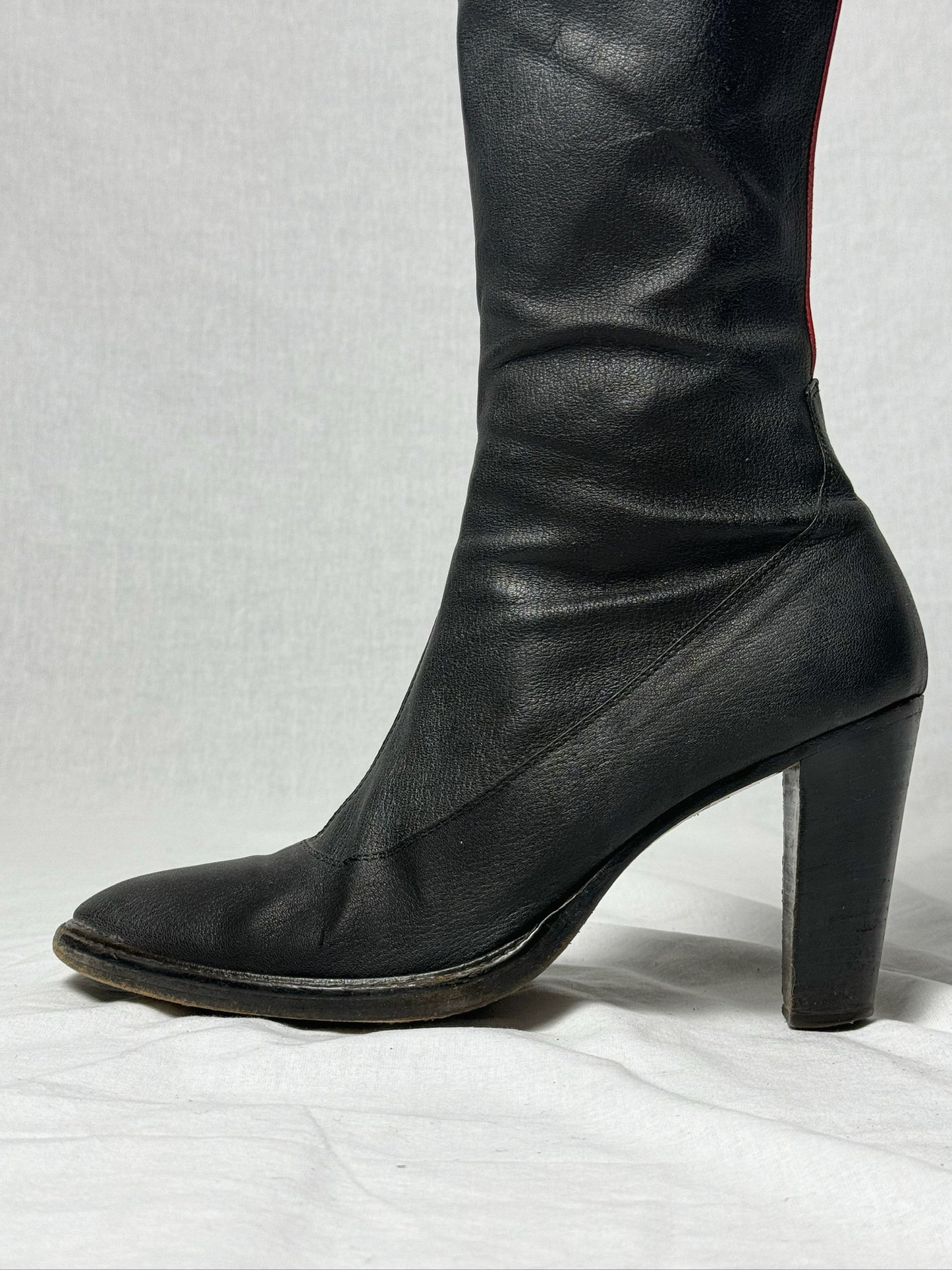 AF VANDEVORST RED STRIPE KNEE HIGH BOOTS