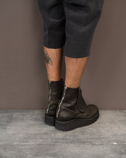 PORTAILLE HORSE LEATHER CROSS STRAP BOOTS (EU 43)