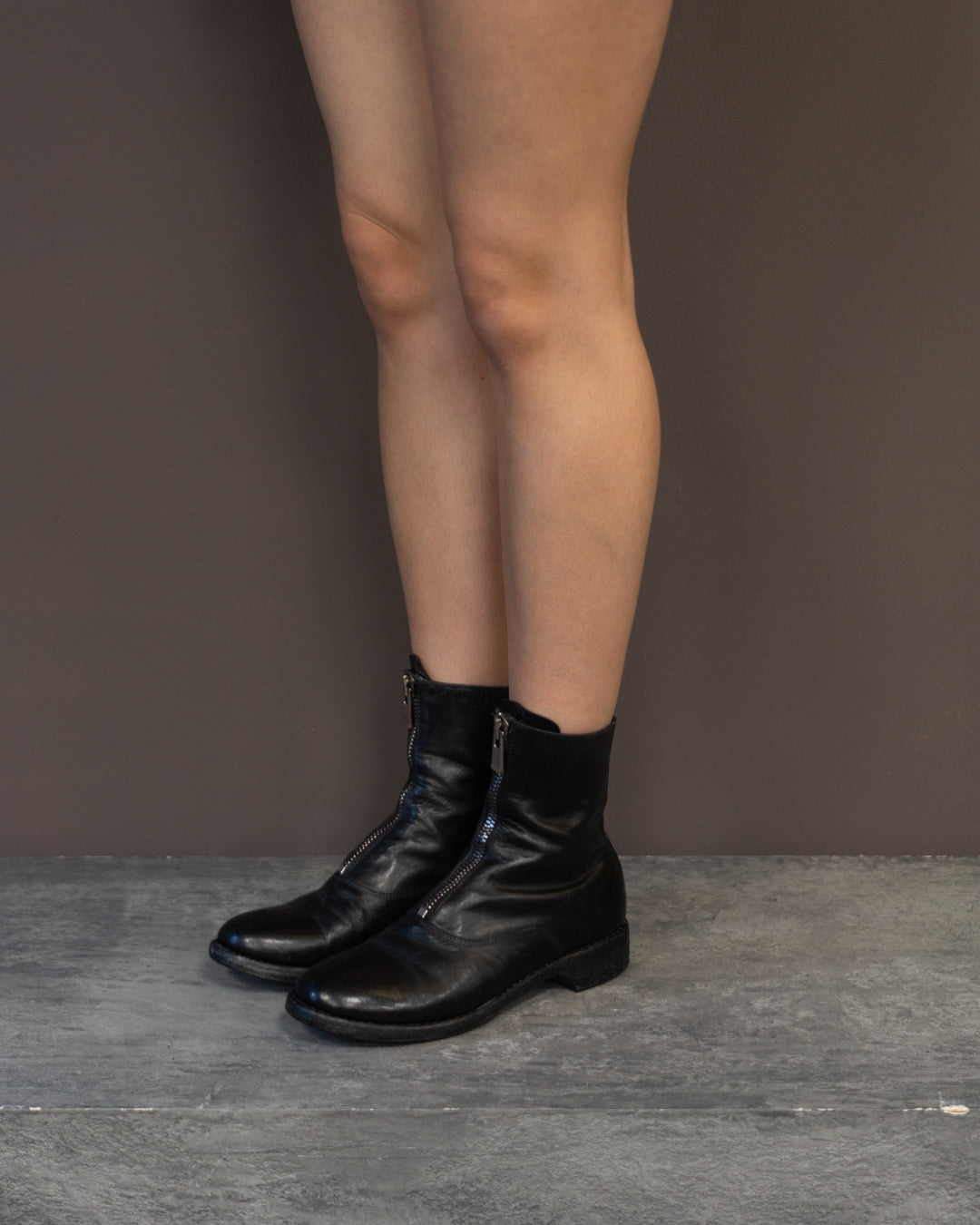 BLACK GUIDI ZIP UP BOOTS (EU 36)