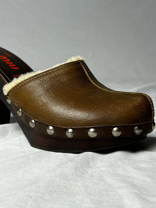MIU MIU WOODEN CLOG