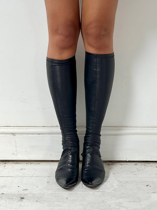 DIRK BIKKEMBERGS MULES WITH ATTACHABLE LEG (EU 35.5, FITS LIKE 36)