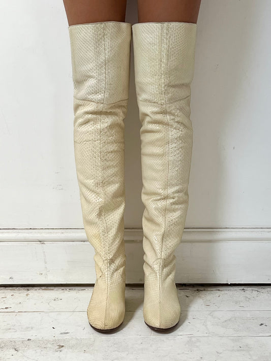 CHLOE SNAKESKIN EFFECT BOOTS (EU 36)