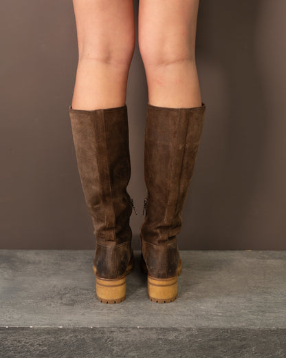 PRADA KNEE HIGH LEATHER BOOTS (EU 37)