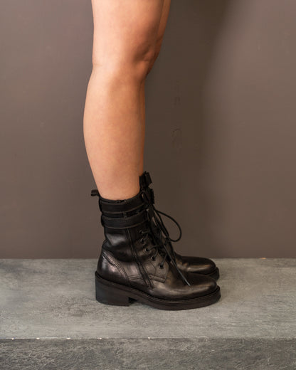 ANN DEMEULEMEESTER COMBAT BOOTS (EU 36.5, FITS LIKE 37.5)